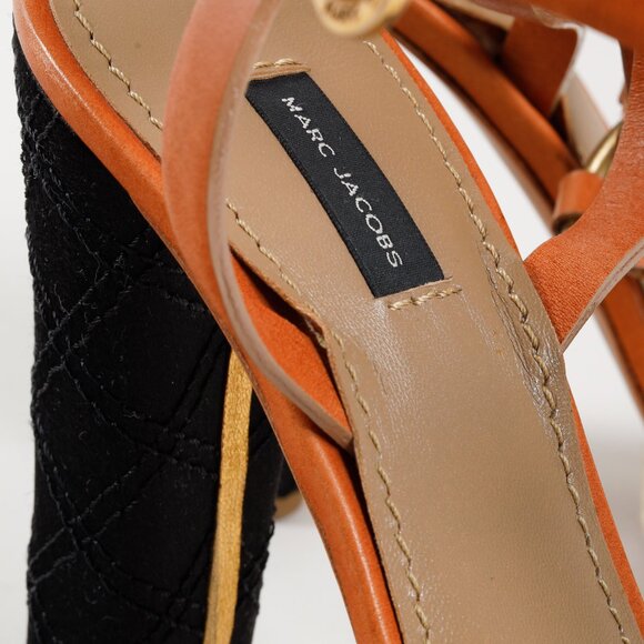 Marc Jacobs Brown & Black Strappy Heels - Picture 11 of 12